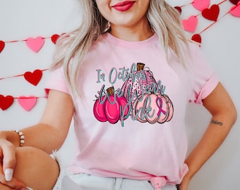 In October We Wear Pink Shirt, Pink Pumpkin T-Shirt, Breast Cancer Tee, Breast Cancer Shirt, Cancer Awareness Shirt, Cancer Support Shirt