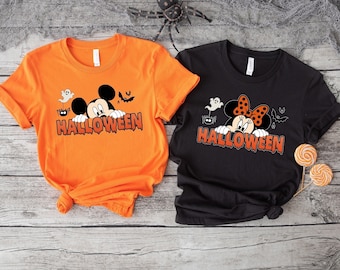 Mickey Minnie Halloween Shirt, Disney Halloween Couple Tee, Mickey Autumn Tee, Disney Halloween Party Tee, Mickey Minnie Matching Shirt