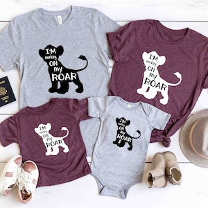I&#39;m Working on My Roar T-Shirt,  Vacation Shirt, Lion Movie, Family Vacation, Family Vacation T-shirt, Disney Kid Shirt, Lion Shirt