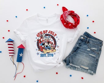 Disney 4th Of July Shirt, Disney America Shirt, Patriotic Shirt, Disney Trip Shirt, USA Flag Shirt, Disney Mickey And Friends Shirt