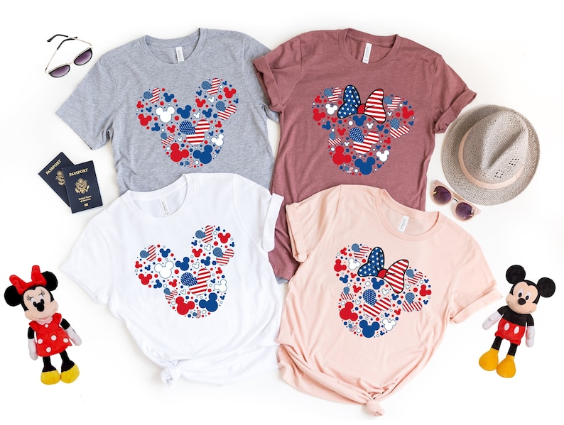 Disney Mickey and Minnie Fourth Of July Shirt, Fourth of July Disney Shirts, 4th of July Minnie Mickey Shirt, 4th Of July Couple Shirt image 1