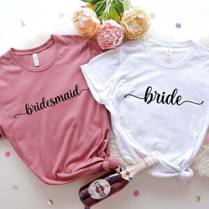 Bride and Bridesmaid T-Shirts, Bachelorette Party Shirts, Team Bride Shirts, Bridesmaid Shirts, Bridal Party Shirt, Bride Shirt, Bridal Gift