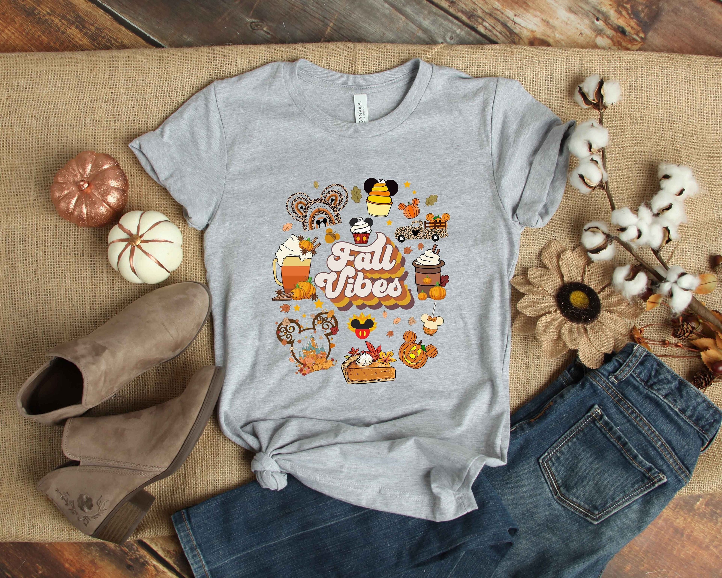 Cute Fall Disney Mickey Shirt, Fall Vibes Shirt, Fall Disney Vacation ...