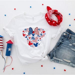 Disney Mickey and Minnie Fourth Of July Shirt, Fourth of July Disney Shirts, 4th of July Minnie Mickey Shirt, 4th Of July Couple Shirt image 2