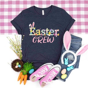 Easter Crew T-Shirt, Cute Bunny Shirt, Kids Easter Shirt, Cute Easter Bunny Shirt, Easter Day Shirt for Woman, Cute Easter t-shirt girls