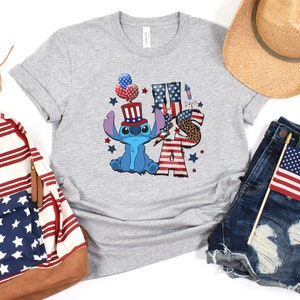 Disney Stitch 4th of July Shirt, Stitch USA Shirt, Vintage Disney 4th Of July Shirt, Disney Patriotic Shirt, Disney Family Shirts