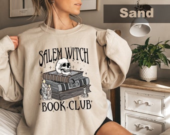 Salem Witch Book Club Sweatshirt, Witch Halloween Shirt, Salem Halloween Shirt, Salem Massachusetts Shirt, Book Skeleton Shirt