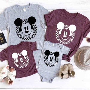 Disney Mickey Mouse Checkerboard Circle T-shirt, Mickey Checkered Shirt, Retro Disney Shirts, Mickey Shirt, Vintage Disney Tee, Disneyworld image 2