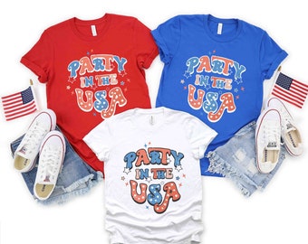 Retro Party in The USA Shirt, Party in The Usa T-Shirt, Usa Patriotic Tee, 4th of July Party TShirt, Trendy Usa Celebration Shirt