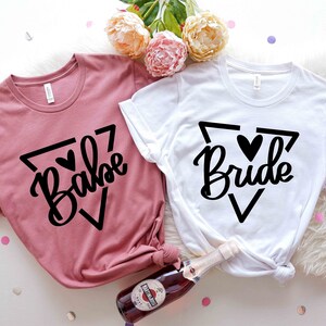 Cute Bride and Babe T-Shirts, Bachelorette T-Shirts, Bride Shirt, Bridal Party Tee, Bachelorette Party, Bride Squad Shirts, Bridesmaid Shirt