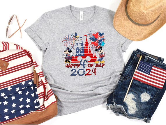 Happy 4th Of July 2024 Shirt, Mickey Patriotic, Patriotic Shirt, Minnie 4th Of July, Fourth July, Independence Day,Disneyland Shirt,Usa Tee