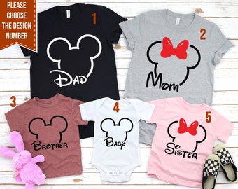 Disney Family Matching Mickey And Minnie Head T-Shirt, Disney Shirt, Disney Trip Shirt, Disney Vacation Shirt, Disney Family Vacation Shirt