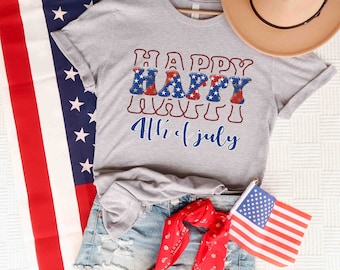 Happy 4th Of July T-Shirt, 4th of July Shirt, America Shirt, Independence Day Shirt, Patriotic Shirt, Fourth Of July Shirt, Memorial Day Tee