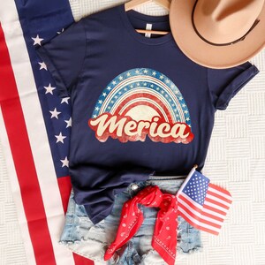 Retro Merica 4th of July T-Shirt, America Shirt, July 4th Shirt, Independence Day Shirt, Fourth Of July Shirt, American Flag tshirt, USA tee