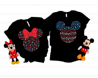 Disney Mickey Minnie Patriotic T-Shirt, Mickey Minnie Stars, Disney Mickey Shirt, Cute 4th Of July Shirt, Patriotic Shirt, Independence Day