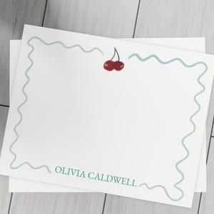 Papeterie sur le thème des cerises, Notes personnalisées, Papeterie personnalisée avec enveloppes, Cadeau mignon
