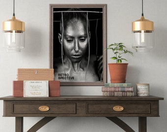 Mujer retrato arte persona de bronce / decoración colgante del hogar / descarga digital e instantánea arte de la pared / arte de la pared de la sala de estar, impresión de lienzo