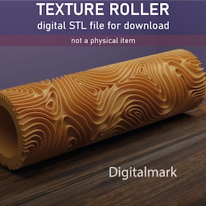 Topographic Lines Texture Roller, Seamless Pattern for Clay and Ceramics (Digital STL File)