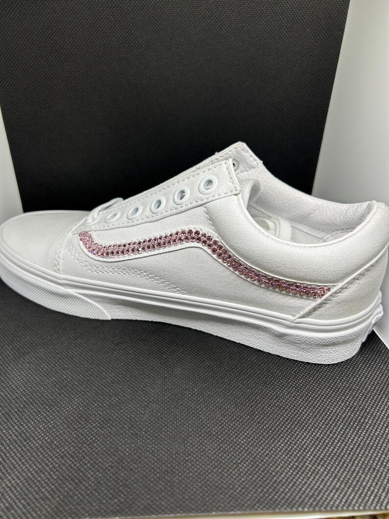 Vans Skool Rhinestone Custom Pink Crystal’d Vans. - Etsy