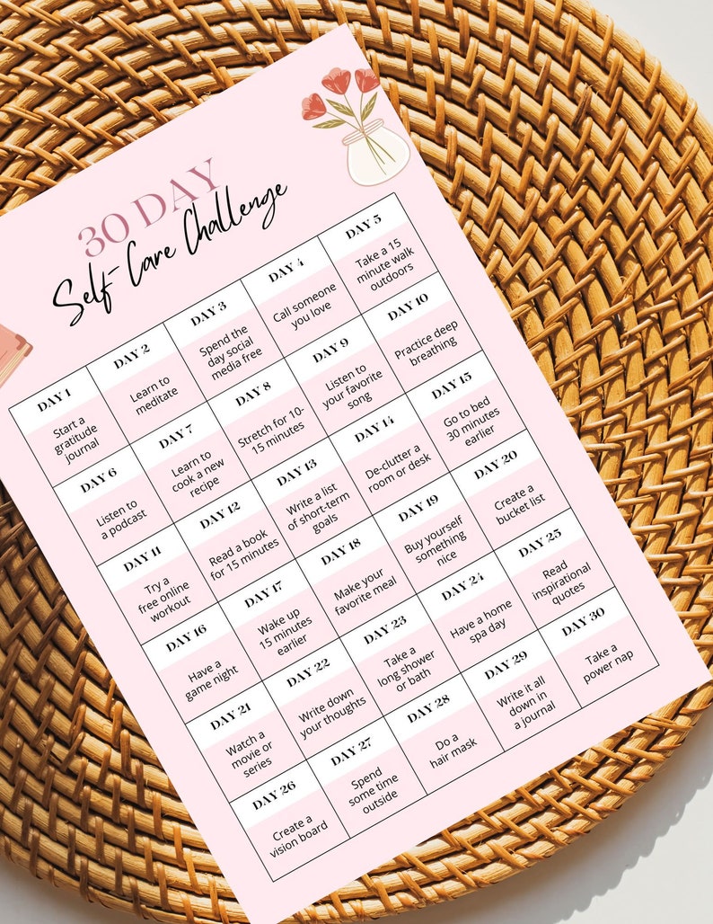 30 Days of Self Care Challenge Planner - Etsy