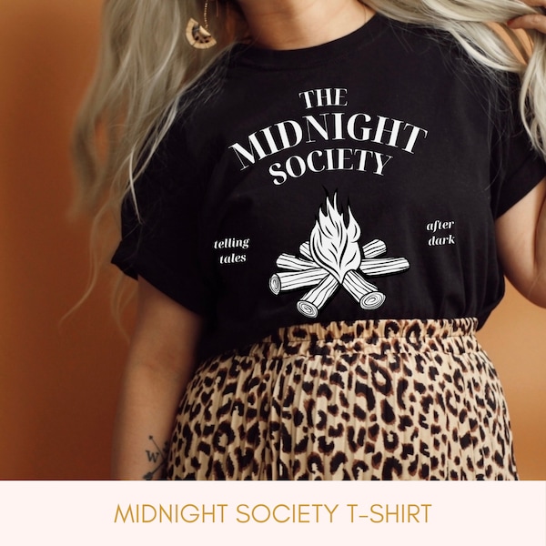 Midnight Society Shirt - LIGHT  - Comfort Colors | ghost stories, 90's tv show, are you afraid of the dark? campfire, spooky, halloween
