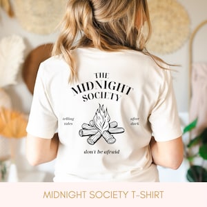 Midnight Society Shirt - DARK - Comfort Colors | ghost stories, halloween, campfire, scary stories, spooky, 90&#39;s, tv show, millennial