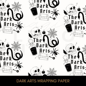 The Dark Arts - DARK - Wrapping Paper | Witch Gift, Magic Gift, Dark Wizard, Witchcraft, Birthday Wrapping, Christmas Wrapping, Halloween