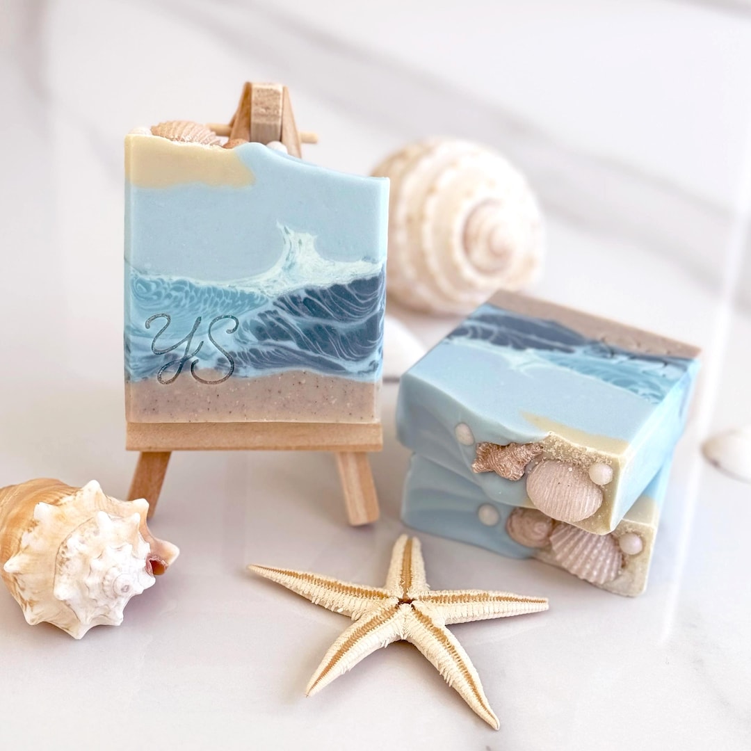 Ocean Breeze Cold Process Soap | Handmade Beach Wave, Coconut Scent ...