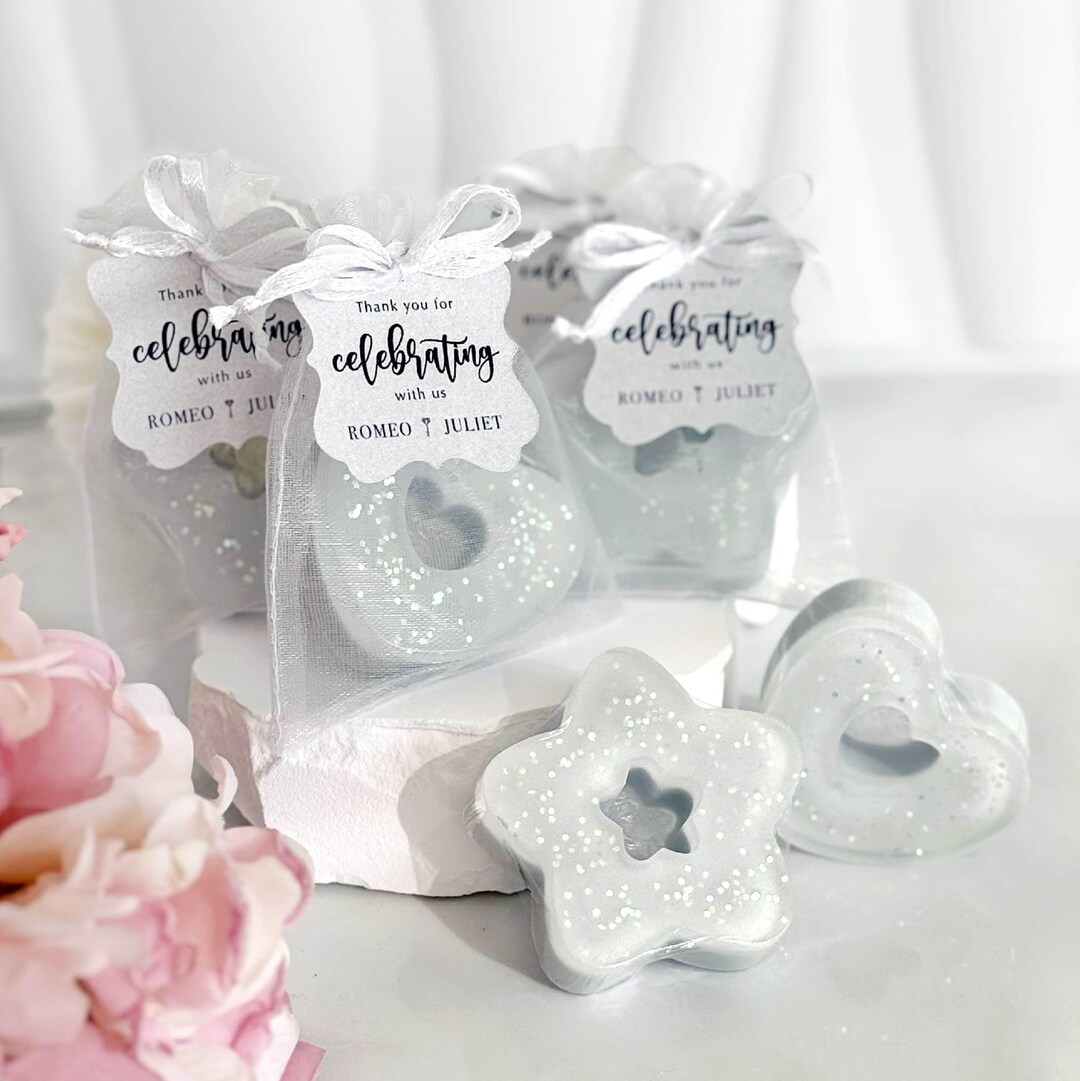 Custom Mini Soaps: Heart & Star Favors, Organza Bags - Etsy