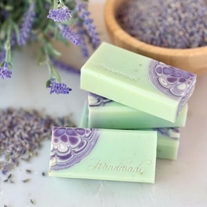 Lavender Kaleidoscope Soap | Lavender Essential Oil Soap, Handmade Soap Bar, Cold Process Soap, Floral Soap, Artisan Soap