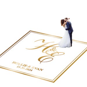 Custom Wedding Decal Dance Floor Wrap Gloss Removable Vinyl. Monogram Print and Vinyl to cover the entire dancefloor. Wedding logo design