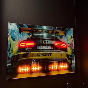 Custom Car Portrait | Father&#39;s Day Gift | Portrait from Photo | AI Car Design| Gift for Car Lovers | Acrylic Wall Art | Car Illustration