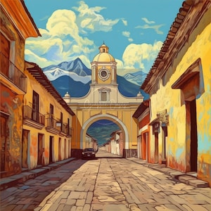 Antigua Guatemala Clipart, 40 png, Guatemala Art, Guatemala Wall Art, Guatemala Canvas Art, Guatemala wall decor, Antigua Guatemala, Chapin