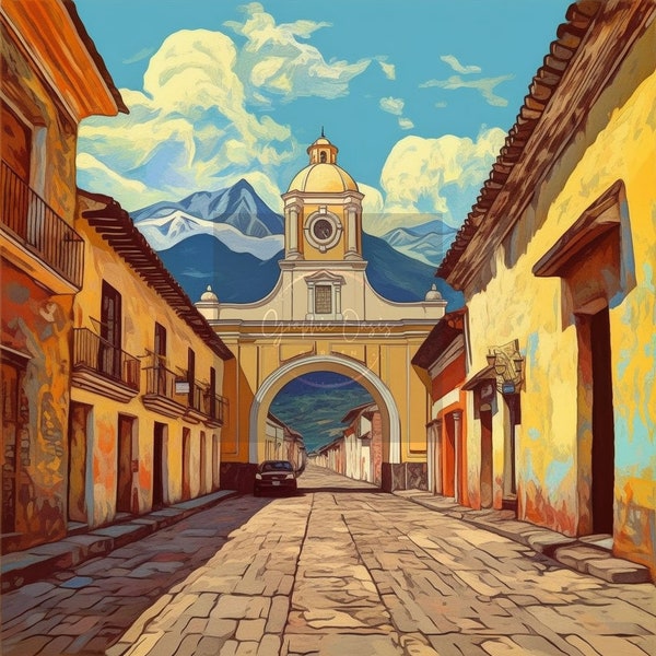 Antigua Guatemala Clipart, 40 png, Guatemala Art, Guatemala Wall Art, Guatemala Canvas Art, Guatemala wall decor, Antigua Guatemala, Chapin