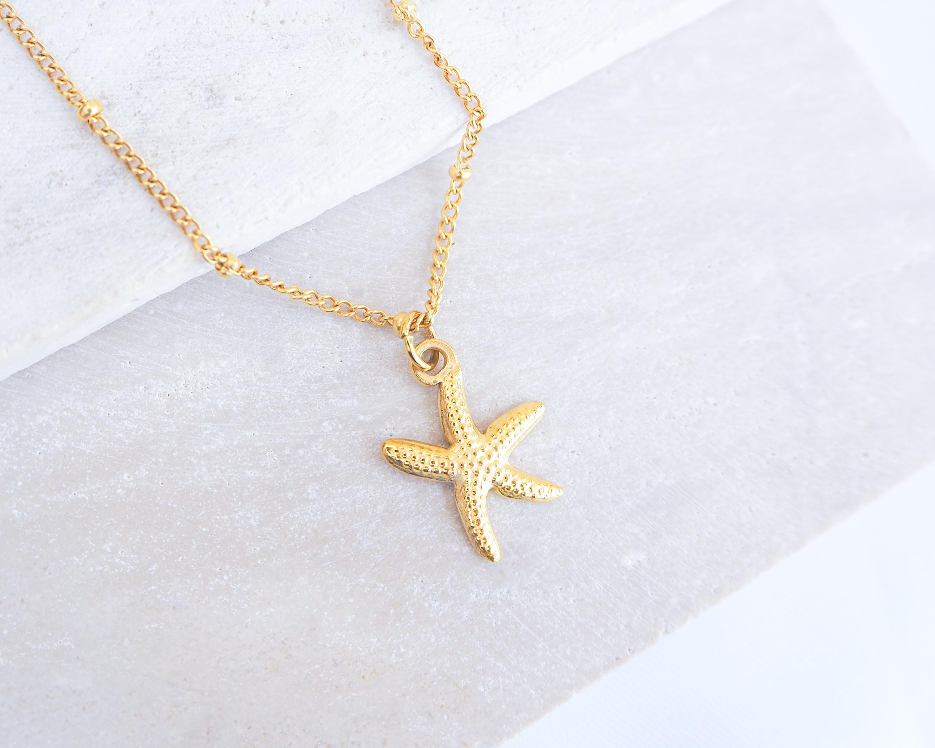 Collana Donna Con Ciondolo Stella Marina, Stile Boho-chic, Placcata Oro, Gioiello Occidentale Per La Spiaggia, Regalo Estivo. - 3