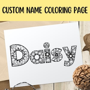 Personalized Name Coloring Pages, Digital Download, Custom Name