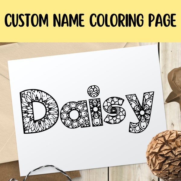 Personalized Name Coloring Pages, digital download, Custom Name Coloring Sheets