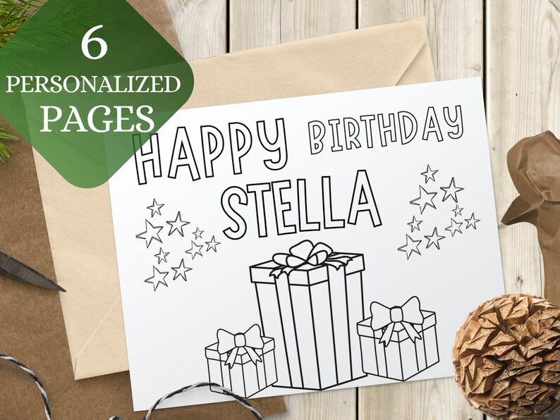 Personalized Birthday Coloring Pages for Kids, Custom Kids Birthday