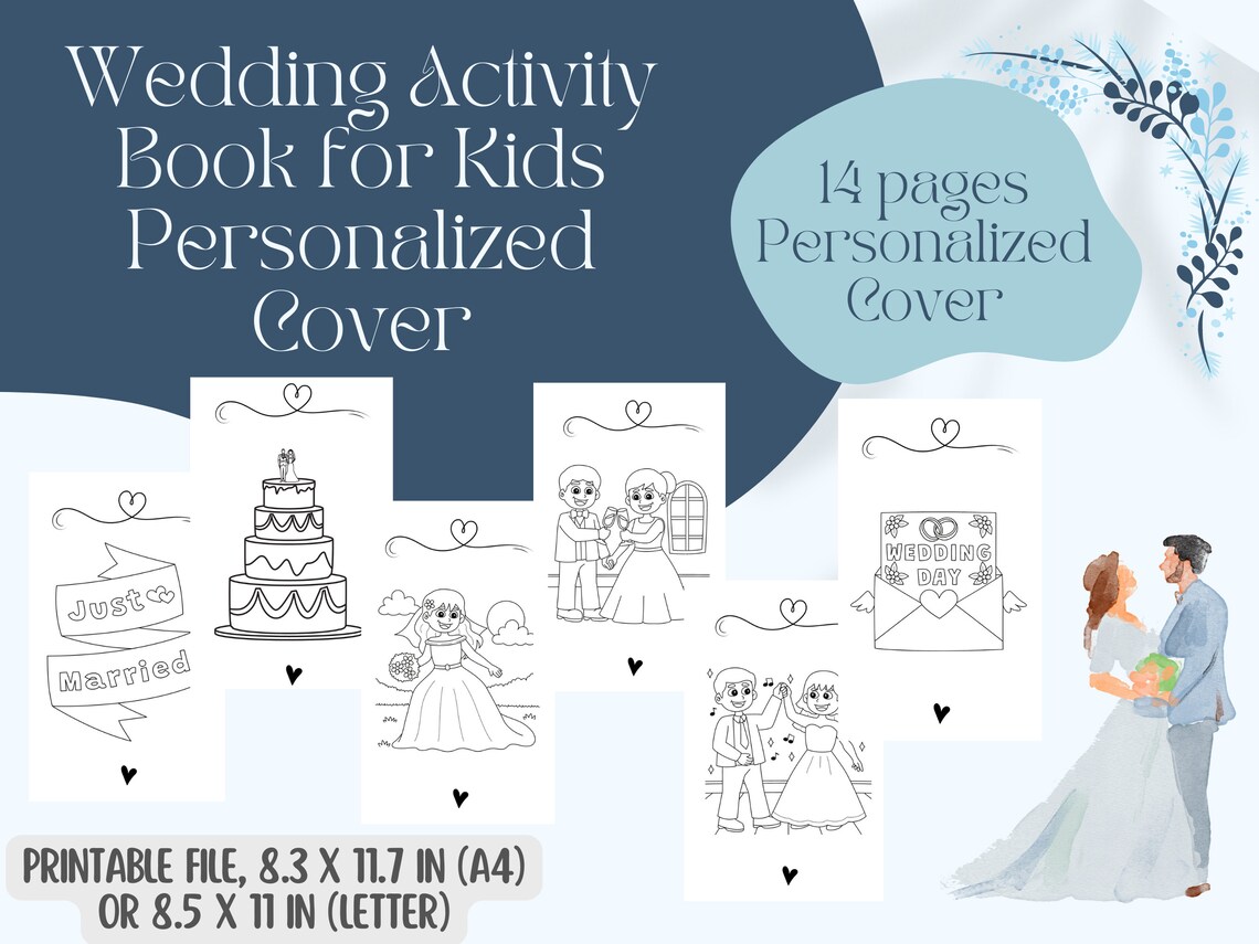 Custom Wedding Activity Book for Kids Wedding Coloring Book Kids ...