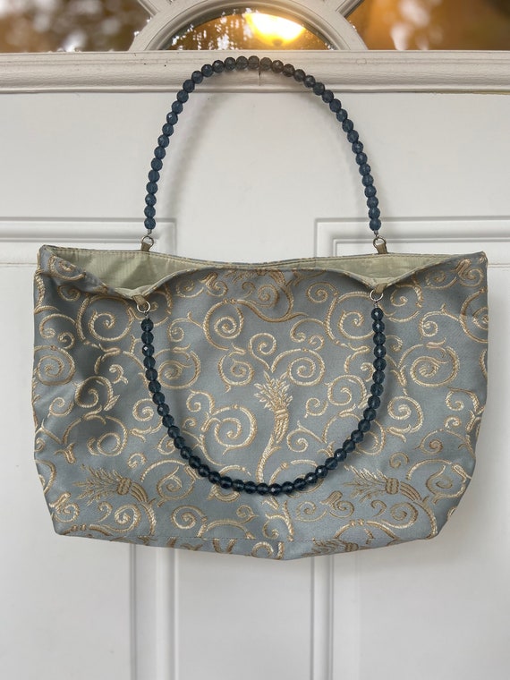 Vintage Das Silk Embroidered Beaded Hand Bag