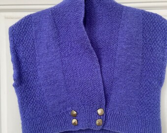 Vintage Handmade Periwinkle Blue Boiled Wool Shrug