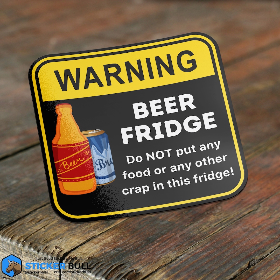 Warning Beer Fridge Sticker Beer Sticker Fridge Frog Frog - Etsy
