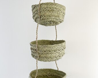 wicker hanging storage basket