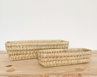 panière rectangulaire en osier