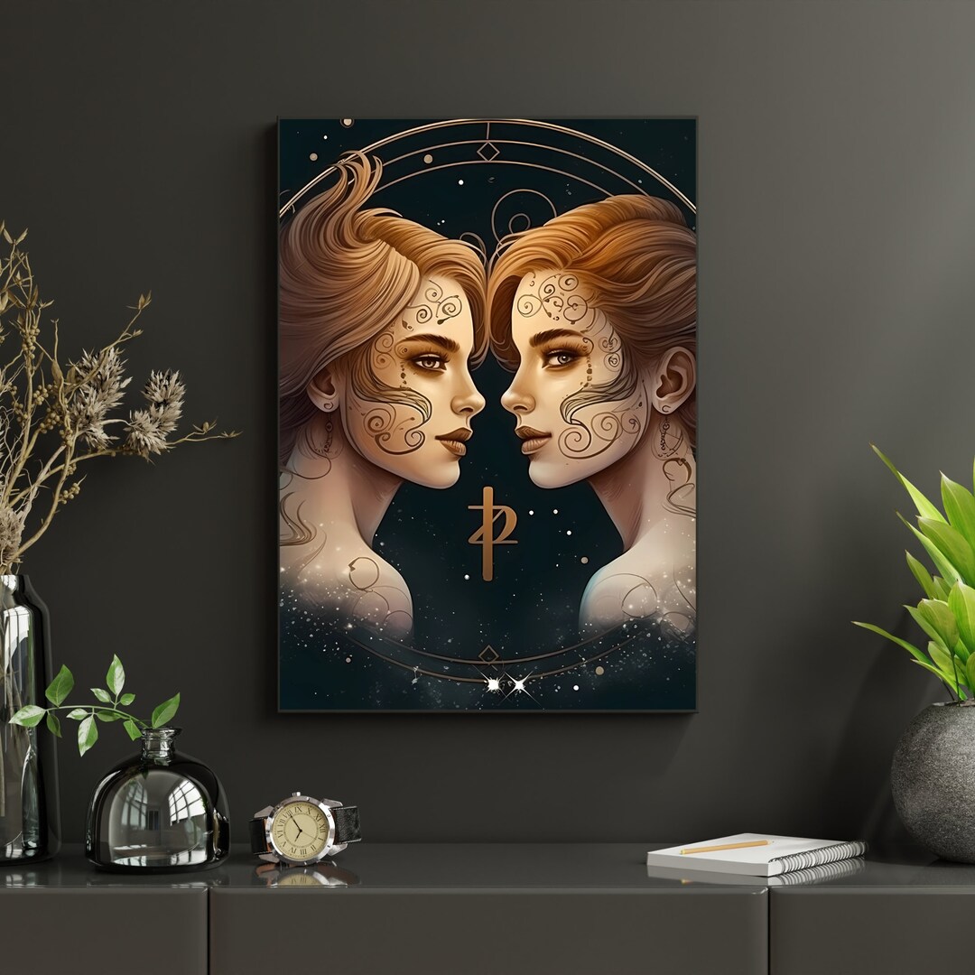 Digital Art Print - Ai Art - Wall Art - Astrology - Gemini - Instant ...