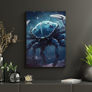 Digital Art Print - Ai Art - Wall Art - Astrology - Cancer - Instant download - Zodiac sign