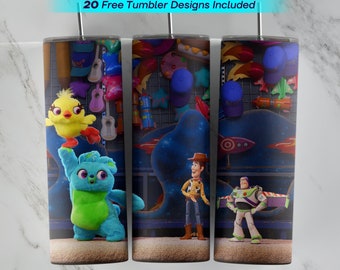20 oz Toy Story Tumbler Wrap, Toy Story  Sublimation Design, 20 oz Skinny Tumbler, PNG Instant Download, Toy Story  Tumbler PNG