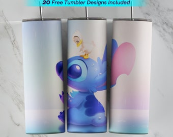 20 oz Lilo und Stitch Becher Wrap, Lilo und Stitch Sublimation Design, 20 oz dünner Becher, PNG sofortiger Download, Stitch Tumbler PNG