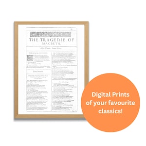 Macbeth - Shakespeare Folio Print (Digital Poster)