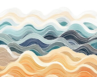 Printable Abstract Lines Modern Art | Aesthetic Decor DIGITAL | Canvas Haven | AA-5